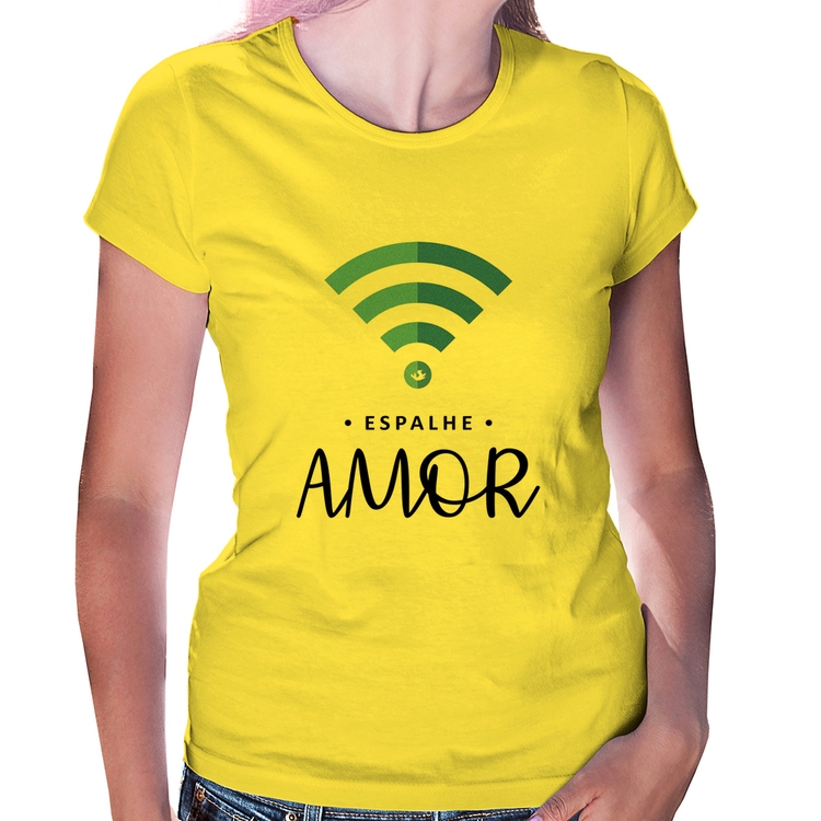 Baby Look Espalhe amor - Amarela