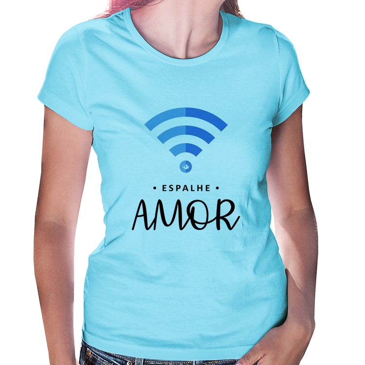 Baby Look Espalhe amor - Azul Bebê