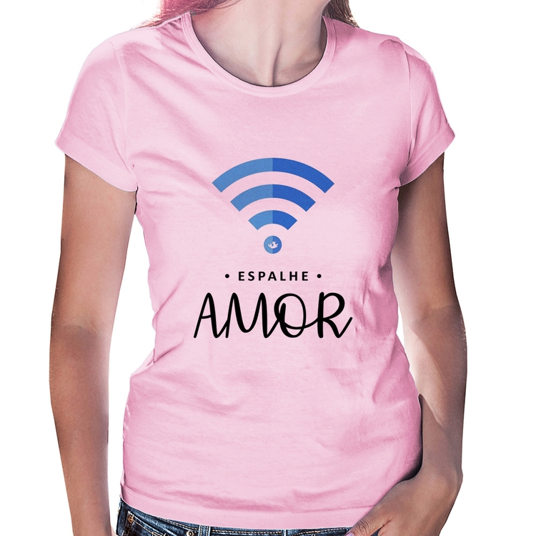 Baby Look Espalhe amor - Rosa Bebê