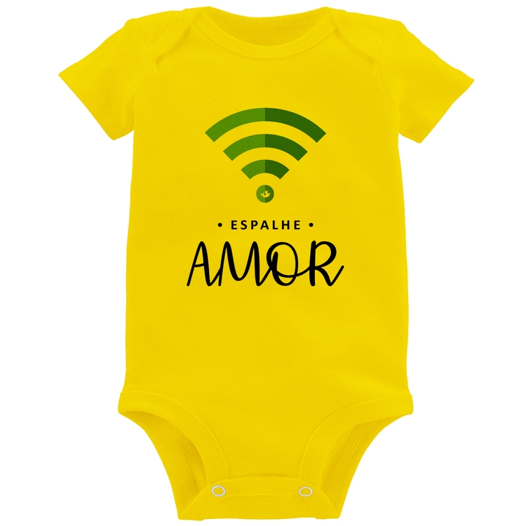 Body Bebê Espalhe amor - Amarelo