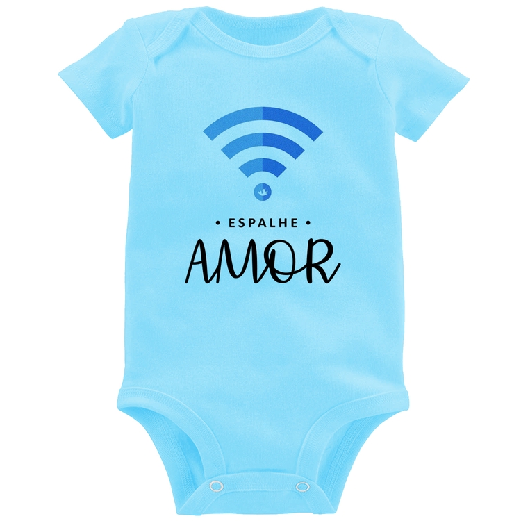 Body Bebê Espalhe amor - Azul Bebê