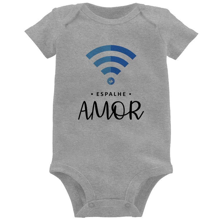 Body Bebê Espalhe amor - Cinza