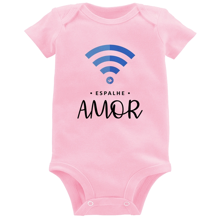 Body Bebê Espalhe amor - Rosa Bebê