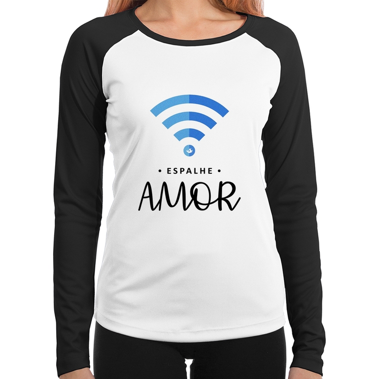 Baby Look Raglan Espalhe amor Manga Longa