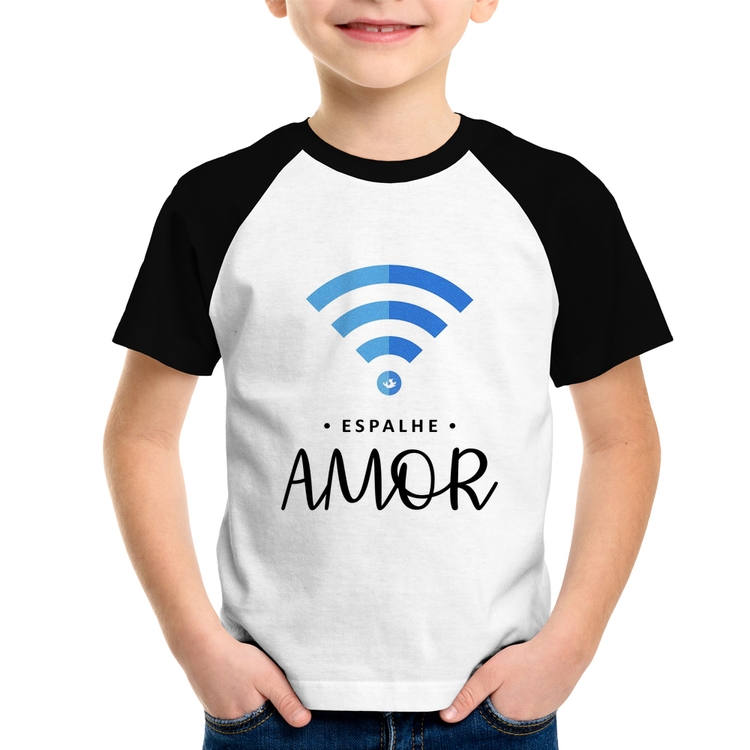 Camiseta Raglan Infantil Espalhe amor