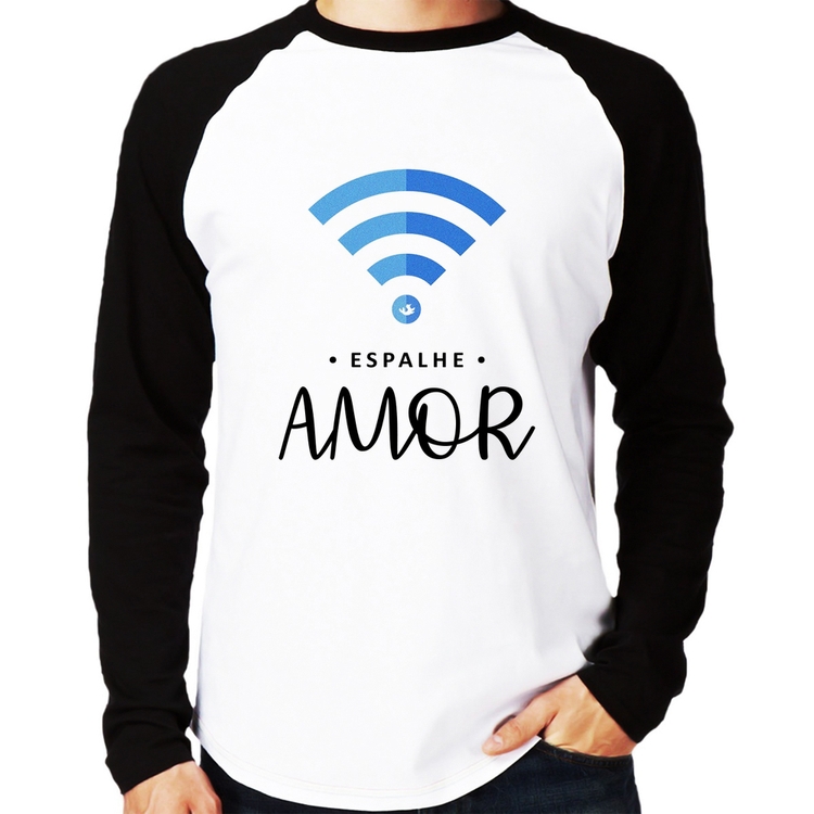 Camiseta Raglan Espalhe amor Manga Longa