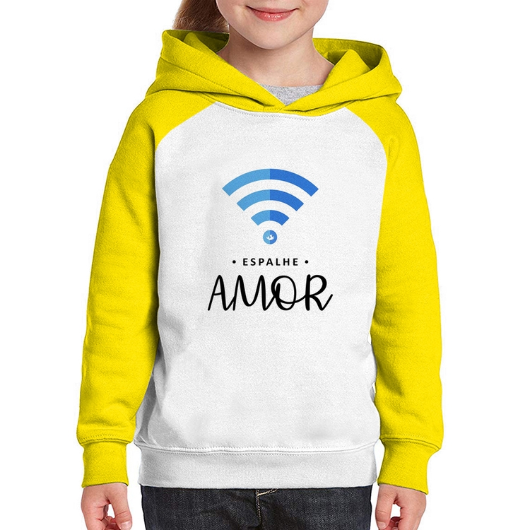 Moletom Infantil Espalhe amor - Branco/Amarelo