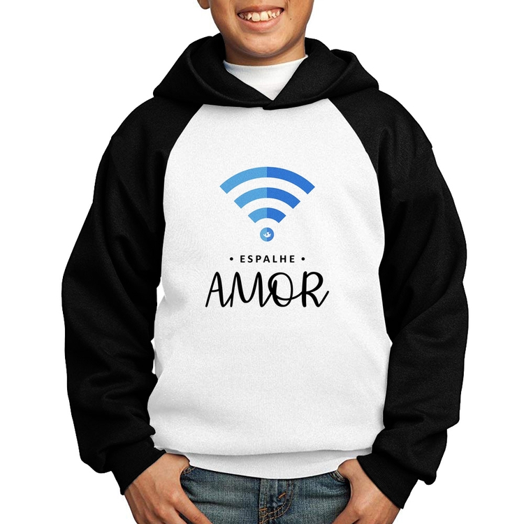 Moletom Infantil Espalhe amor - Branco/Preto