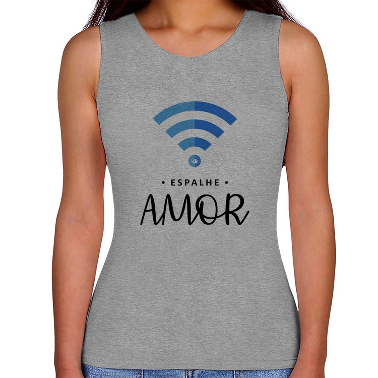 Regata Feminina Espalhe amor - Cinza