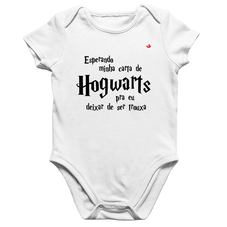 Body Bebê Algodão Esperando minha carta de Hogwarts - Branco