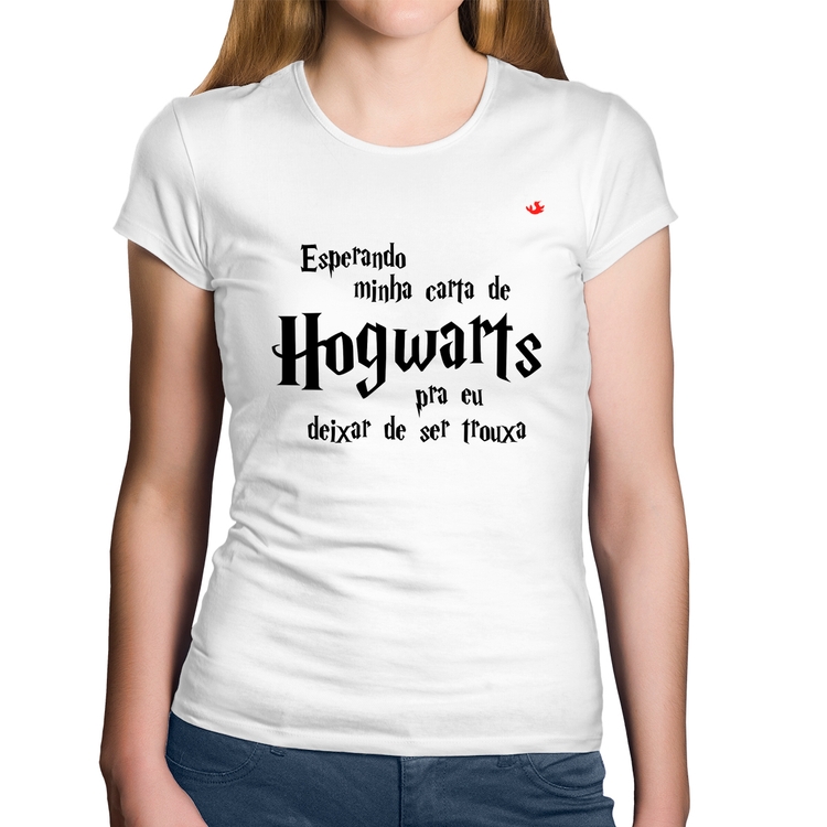 Baby Look Algodão Esperando minha carta de Hogwarts - Branca