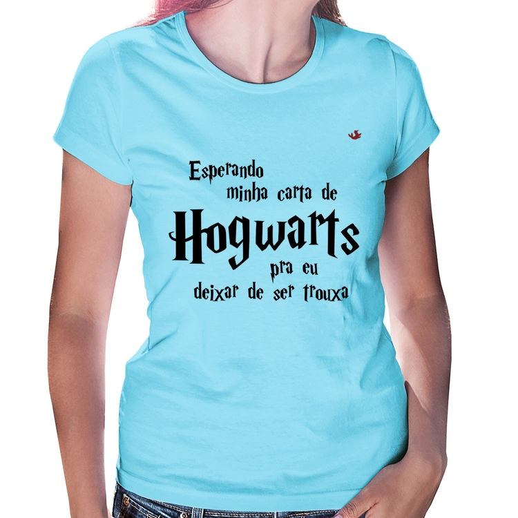 Baby Look Esperando minha carta de Hogwarts - Azul Bebê