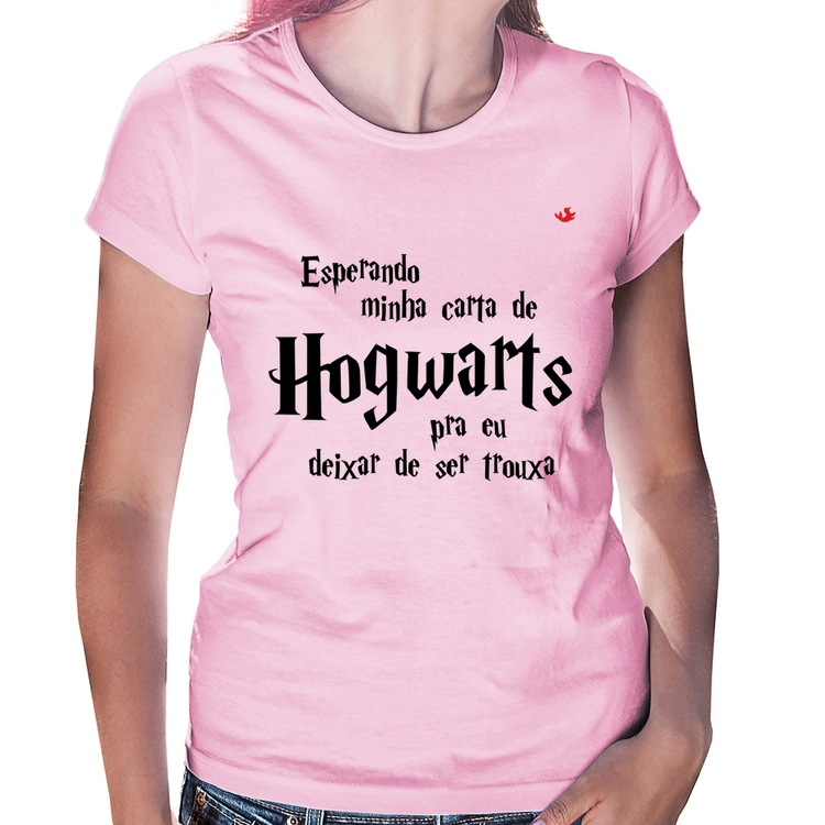 Baby Look Esperando minha carta de Hogwarts - Rosa Bebê