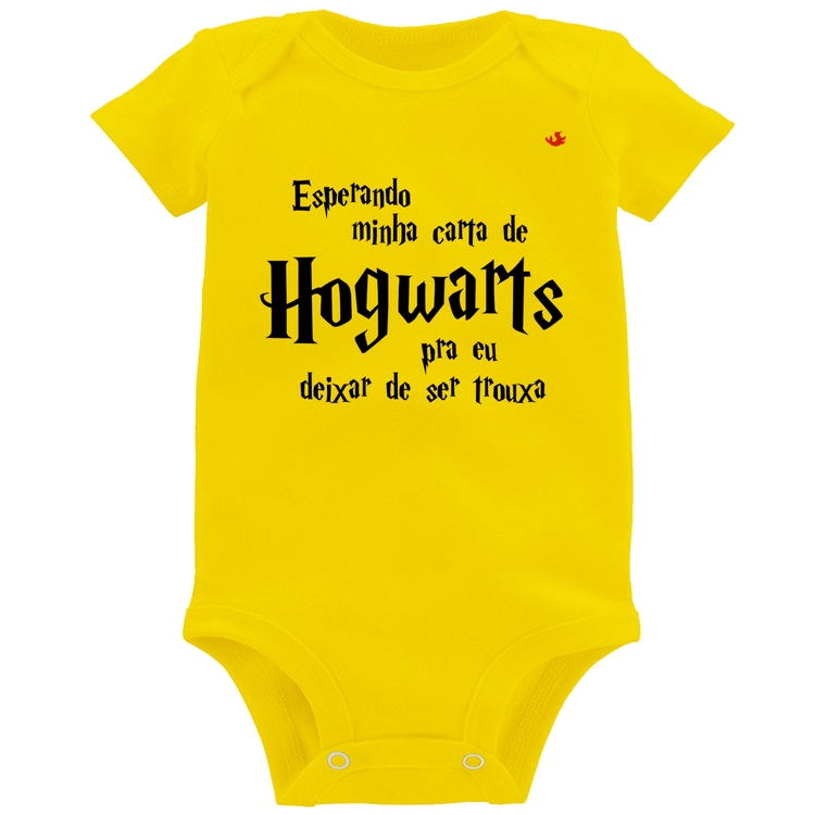 Body Bebê Esperando minha carta de Hogwarts - Amarelo