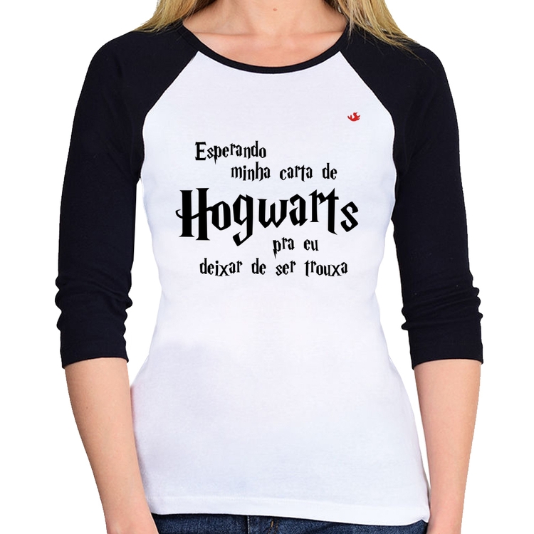 Baby Look Raglan Esperando minha carta de Hogwarts Manga 3/4