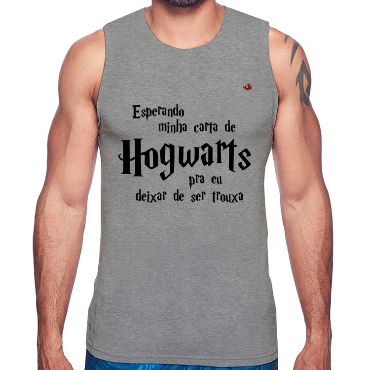 Regata Esperando minha carta de Hogwarts - Cinza