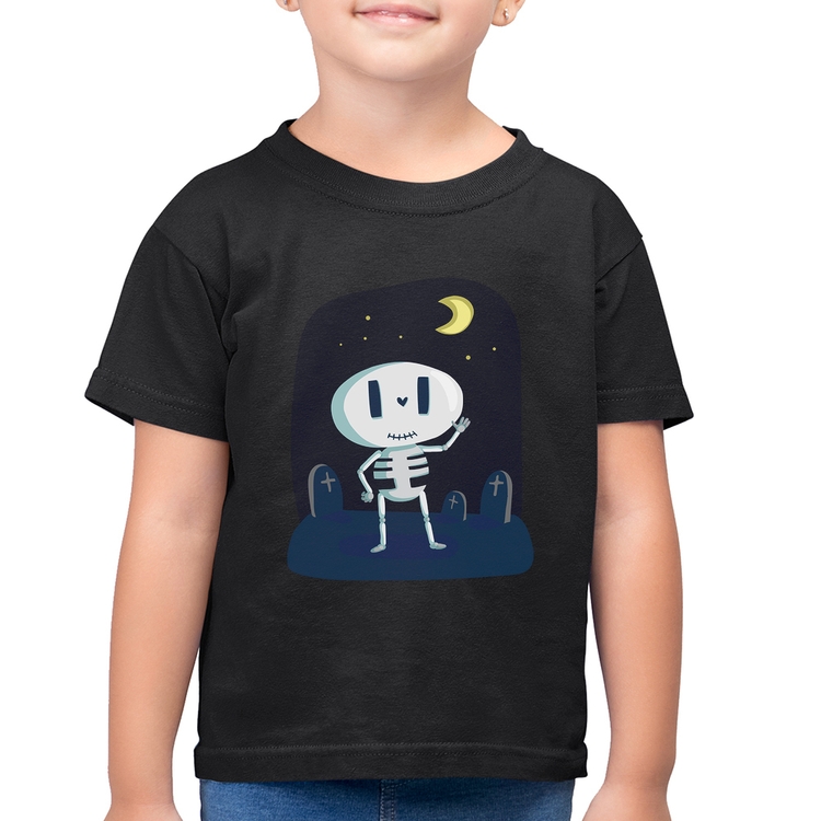Camiseta Algodão Infantil Esqueleto