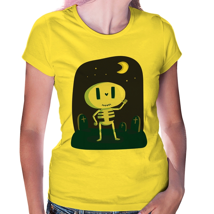 Baby Look Esqueleto - Amarela