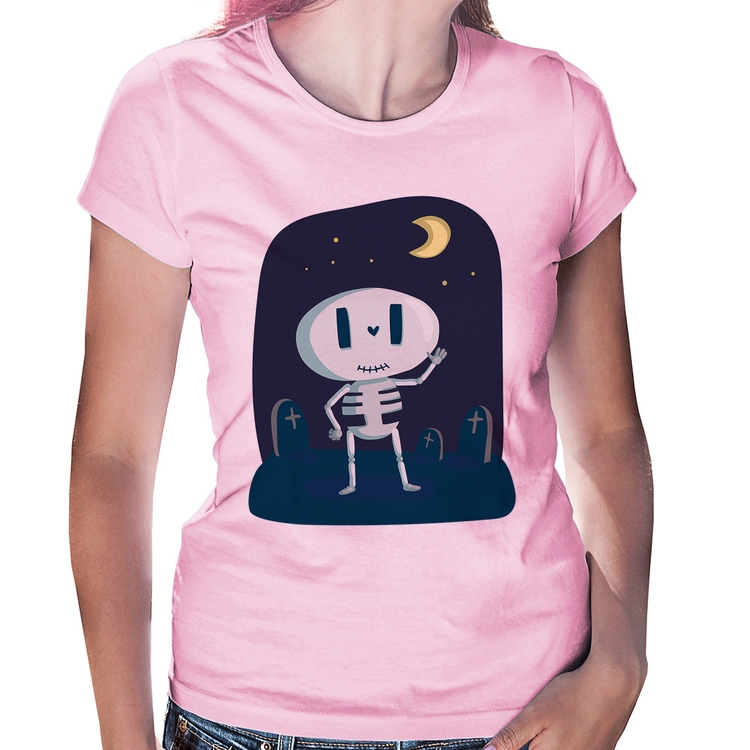 Baby Look Esqueleto - Rosa Bebê