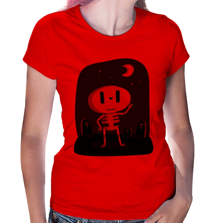 Baby Look Esqueleto - Vermelha