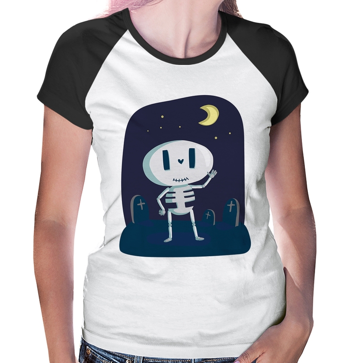 Baby Look Raglan Esqueleto