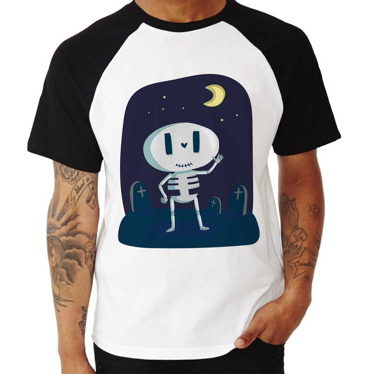 Camiseta Raglan Esqueleto