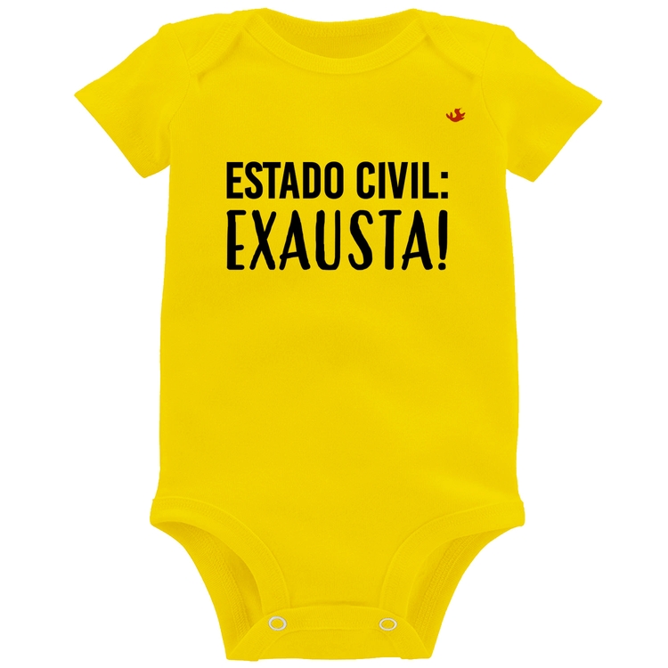 Body Bebê Estado civil: Exausta! - Amarelo