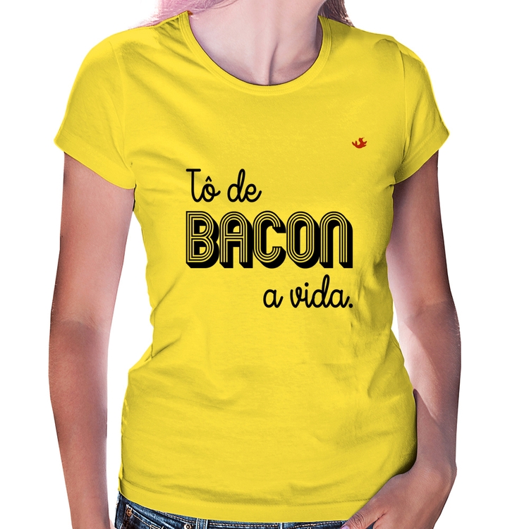Baby Look Estou de bacon a vida - Amarela