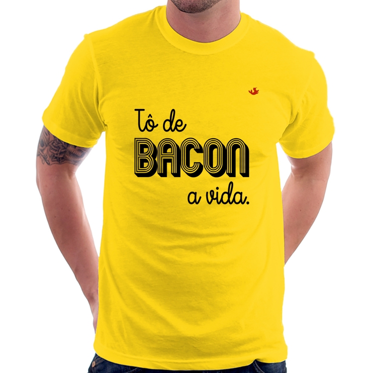 Camiseta Estou de bacon a vida - Amarela