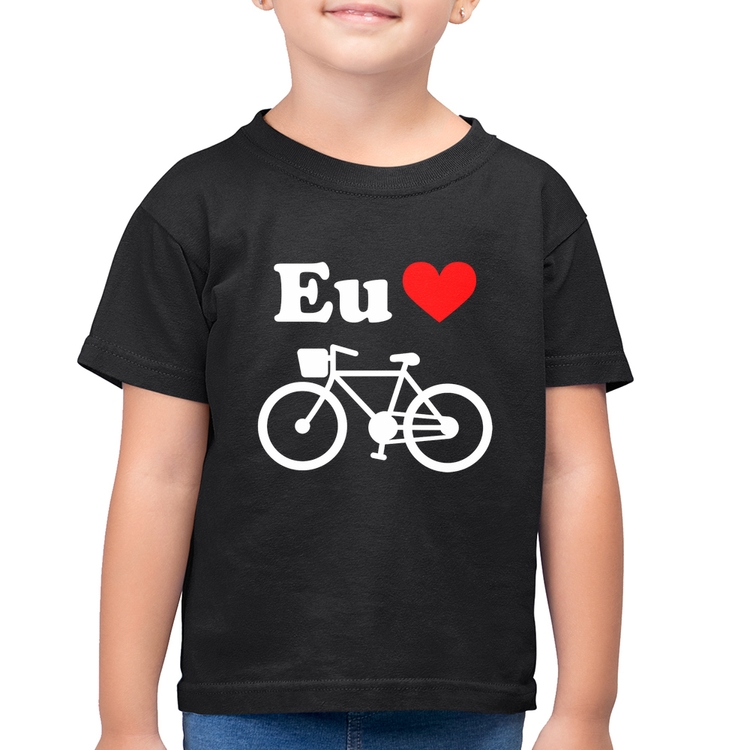 Camiseta Algodão Infantil Eu Amo Bicicleta