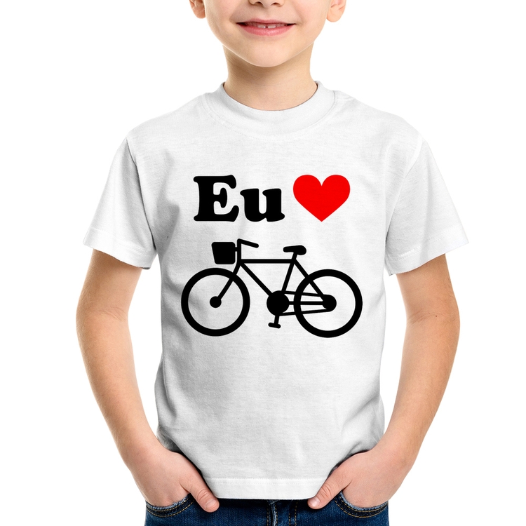 Camiseta Infantil Eu Amo Bicicleta