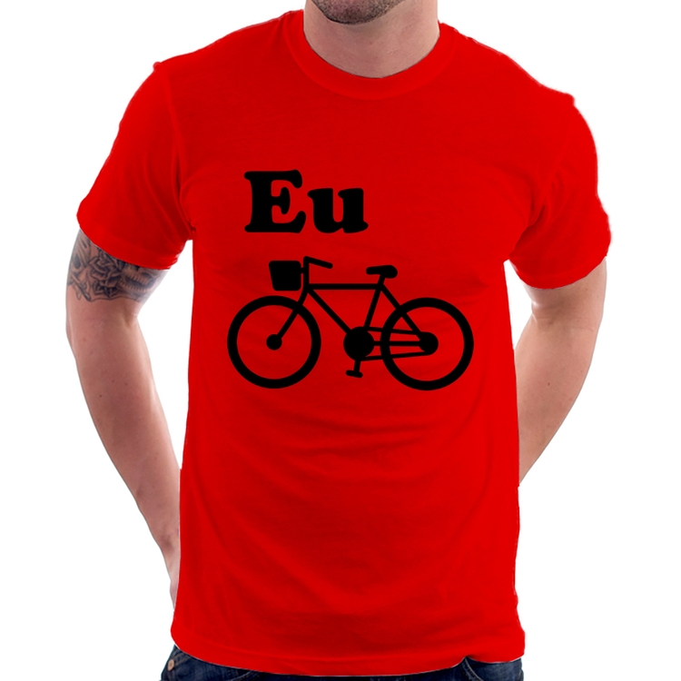 Camiseta Eu Amo Bicicleta - Vermelha