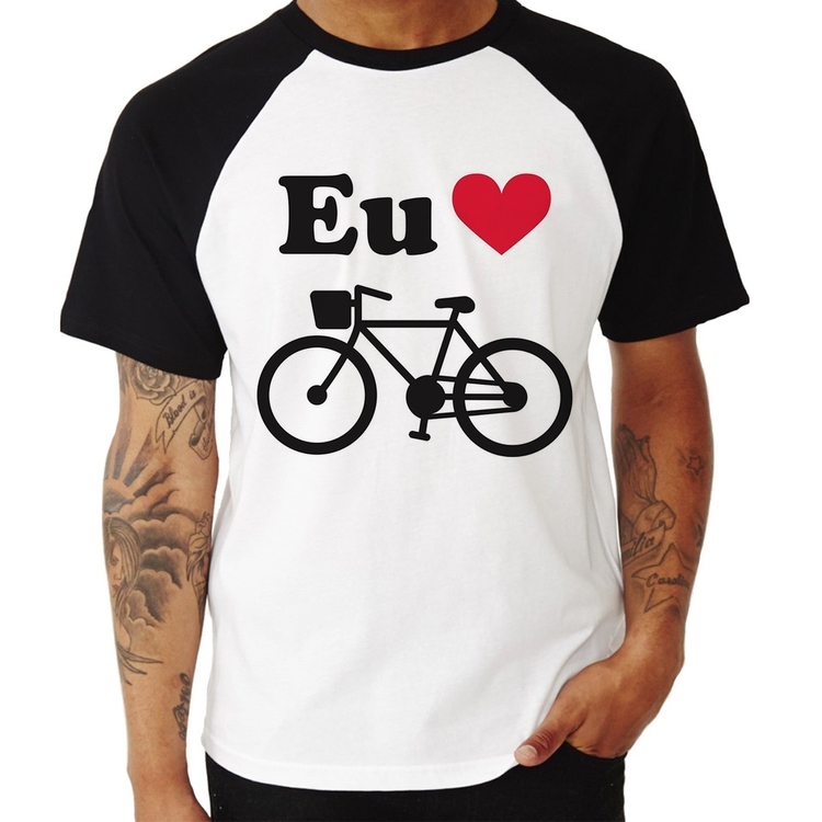 Camiseta Raglan Eu Amo Bicicleta