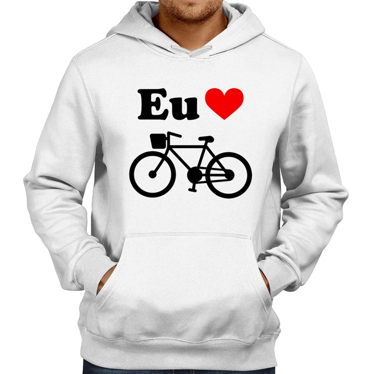 Moletom Eu Amo Bicicleta - Branco