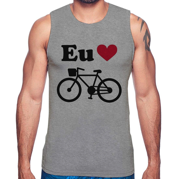 Regata Eu Amo Bicicleta - Cinza