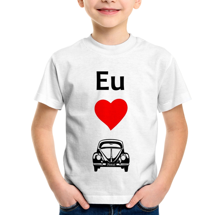 Camiseta Infantil Eu amo fusca