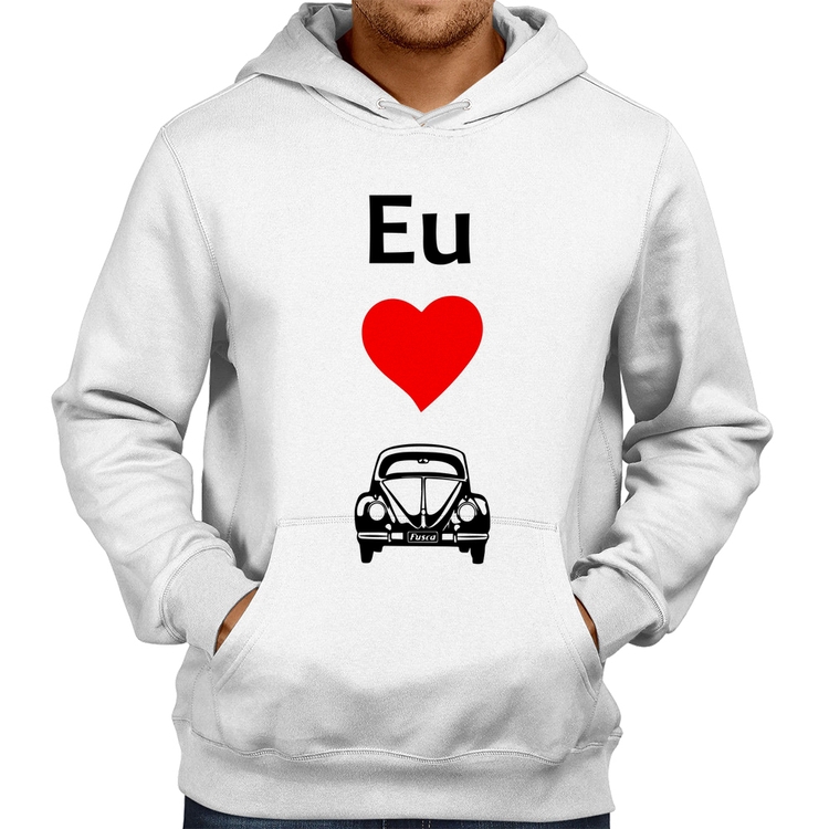Moletom Eu amo fusca - Branco