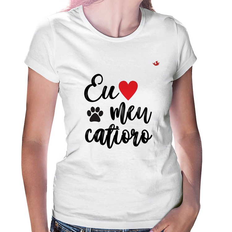 Baby Look Eu amo meu catioro