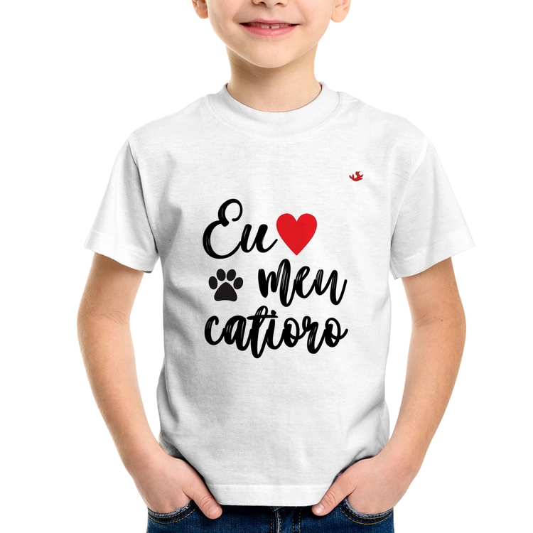 Camiseta Infantil Eu amo meu catioro