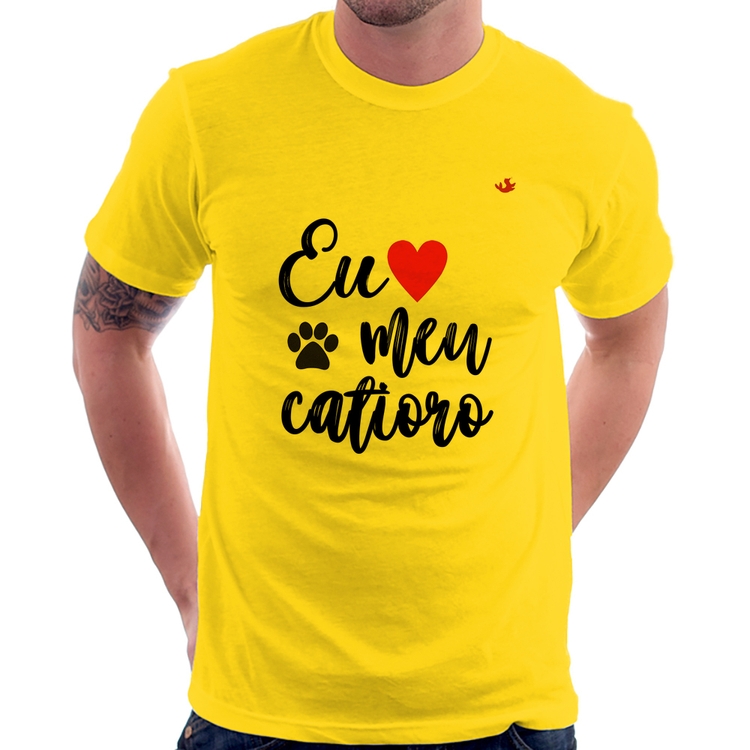 Camiseta Eu amo meu catioro - Amarela