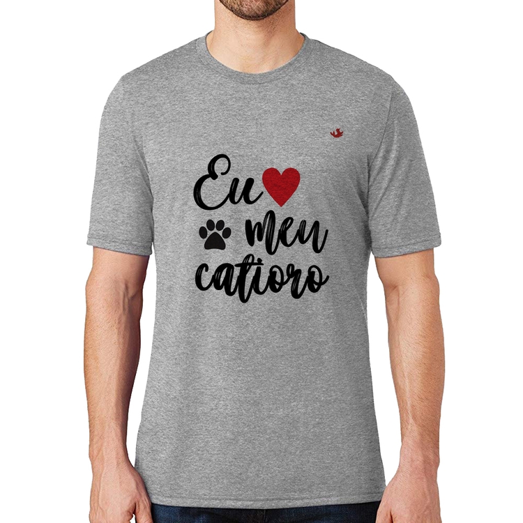 Camiseta Eu amo meu catioro - Cinza