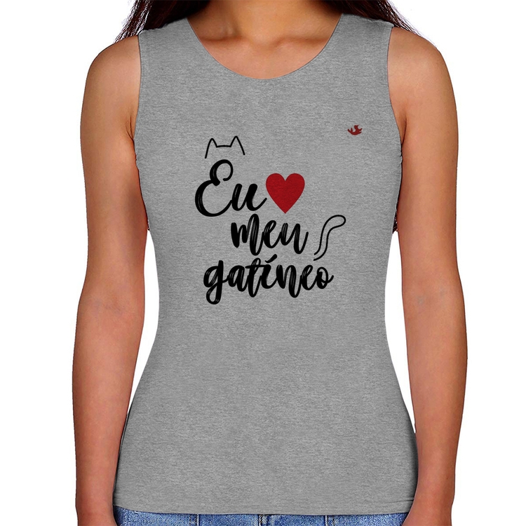 Regata Feminina Eu amo meu gatíneo - Cinza