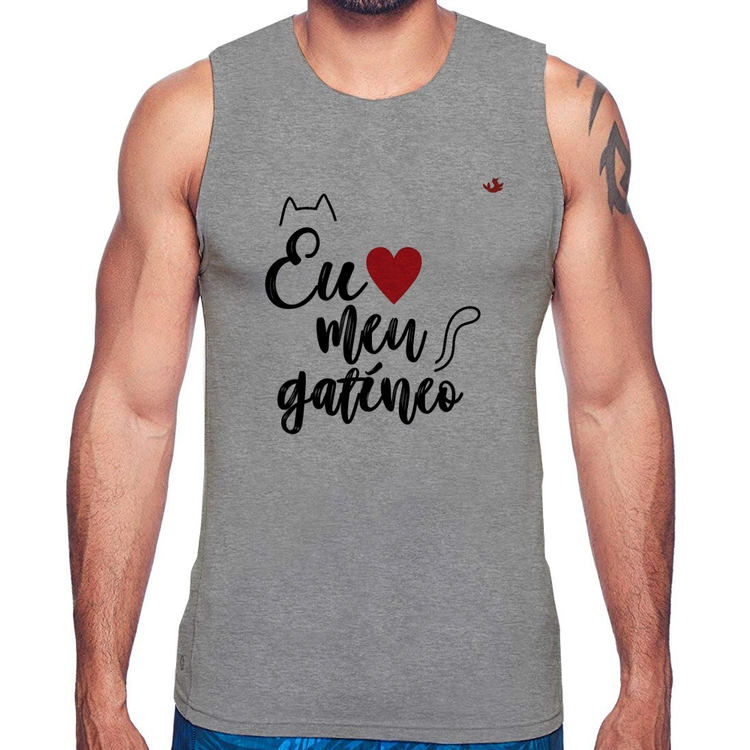 Regata Eu amo meu gatíneo - Cinza