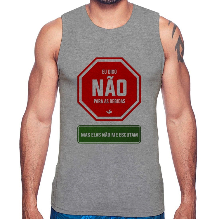 Regata Eu digo não para as bebidas - Cinza