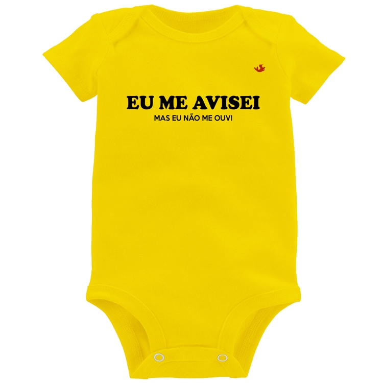 Body Bebê Eu me avisei, mas eu não me ouvi - Amarelo