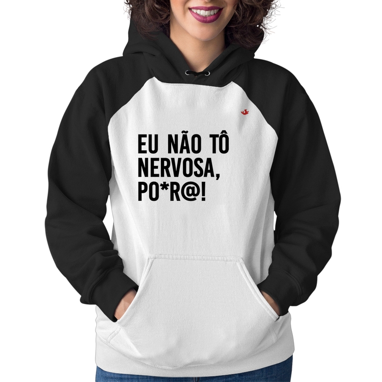 Moletom feminino preto e hot sale branco