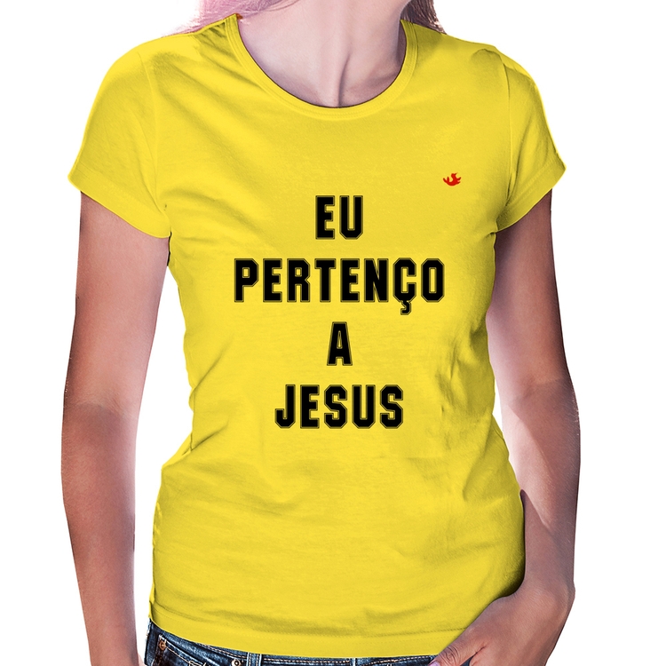 Baby Look Eu pertenço a Jesus - Amarela