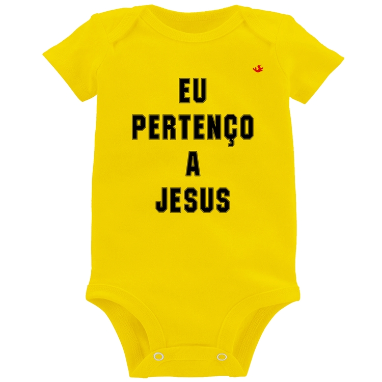 Body Bebê Eu pertenço a Jesus - Amarelo