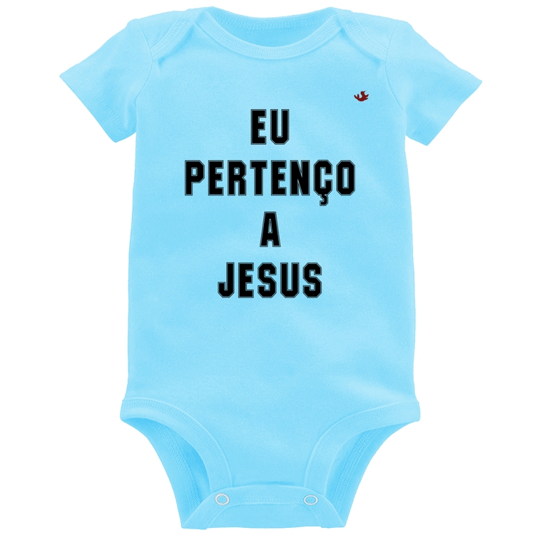 Body Bebê Eu pertenço a Jesus - Azul Bebê