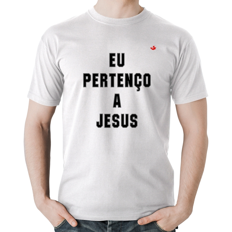 Camiseta Algodão Eu pertenço a Jesus - Branca
